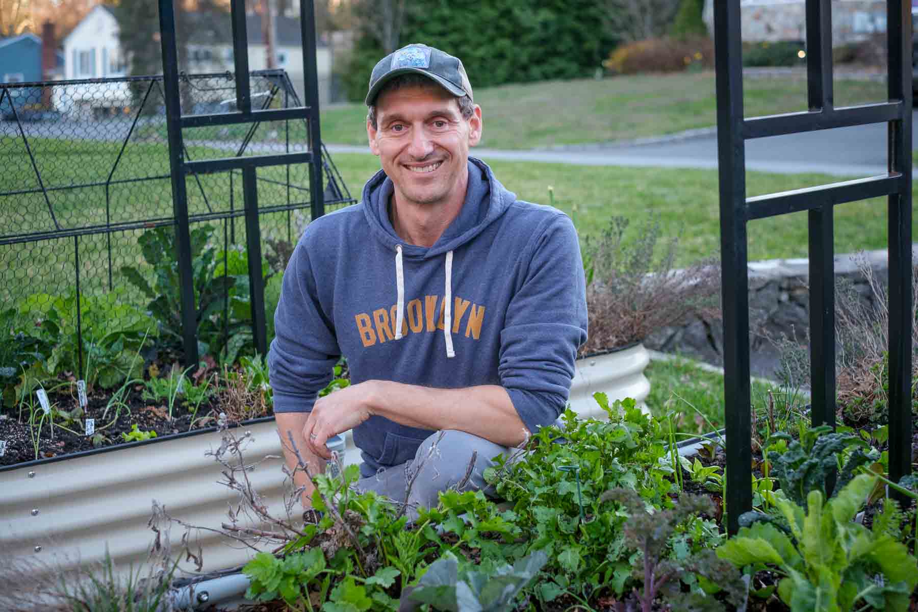 Brian Eden in his garden